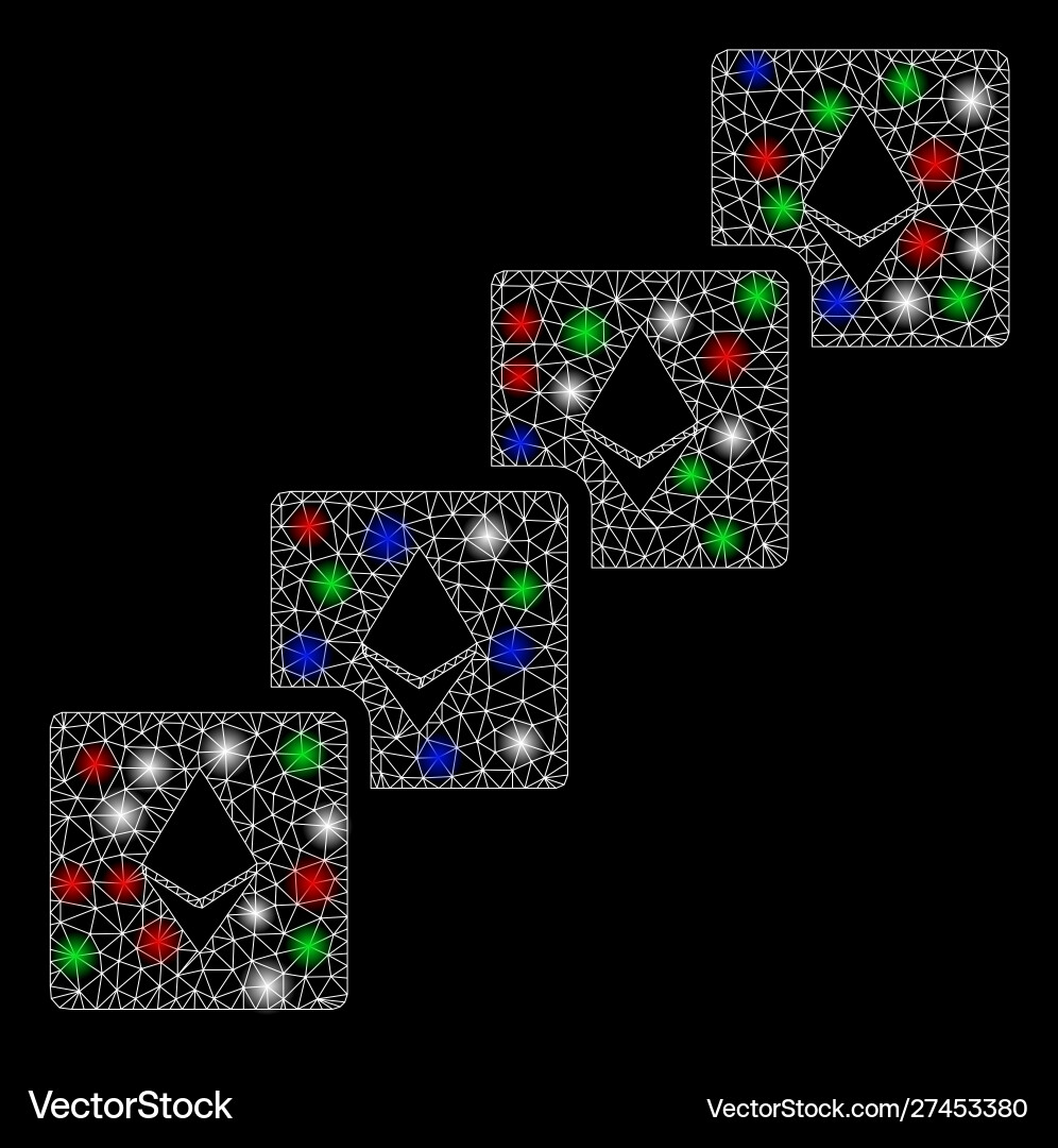 Bright mesh network ethereum blockchain with flash Bright mesh network ethereum blockchain with flash vector image
