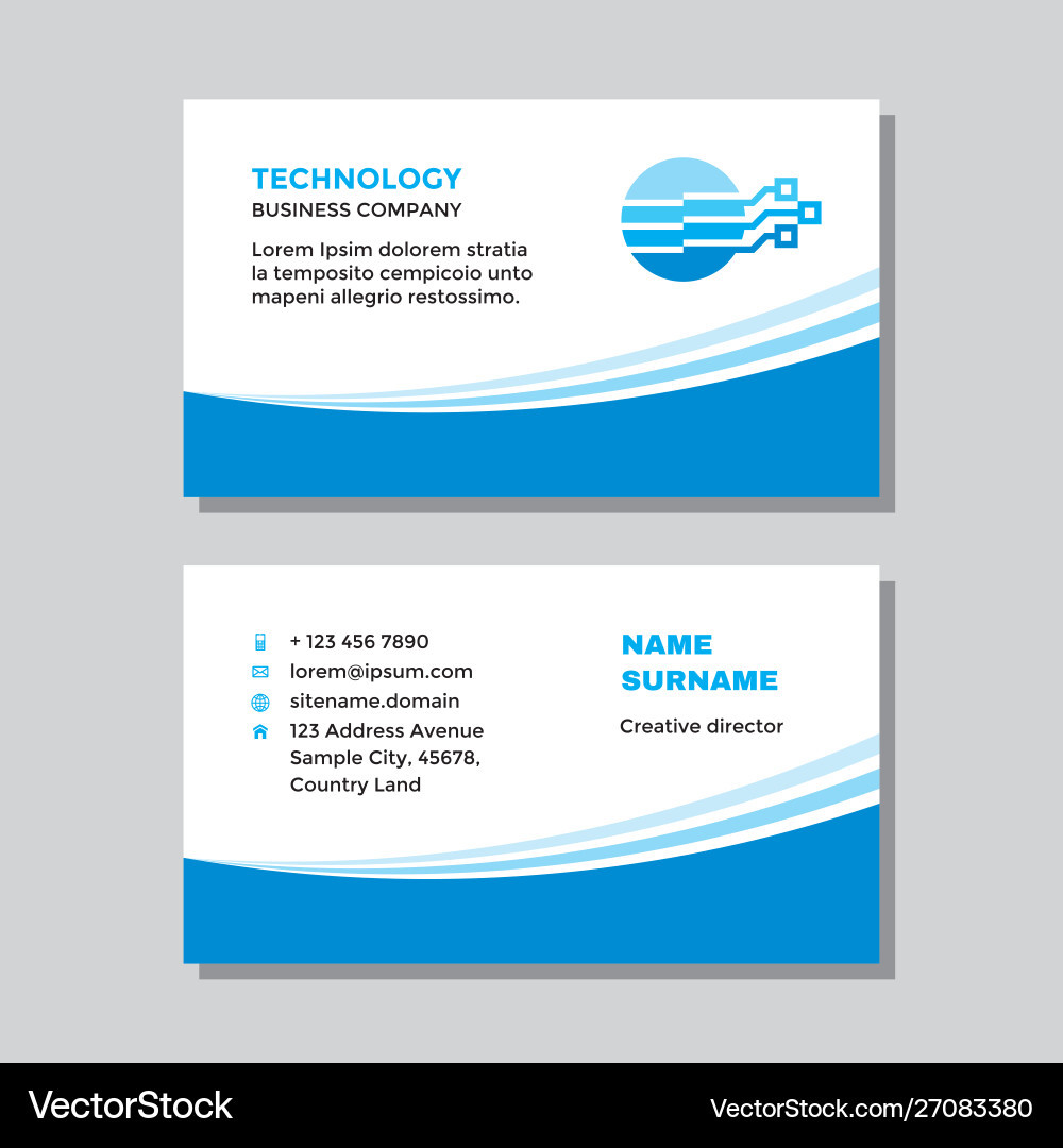 Business visit card template with logo - concept Business visit card template with logo - concept vector image