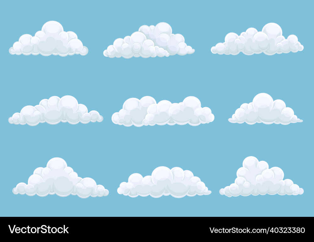 Clouds on blue sky set storage solution database Clouds on blue sky set storage solution database vector image