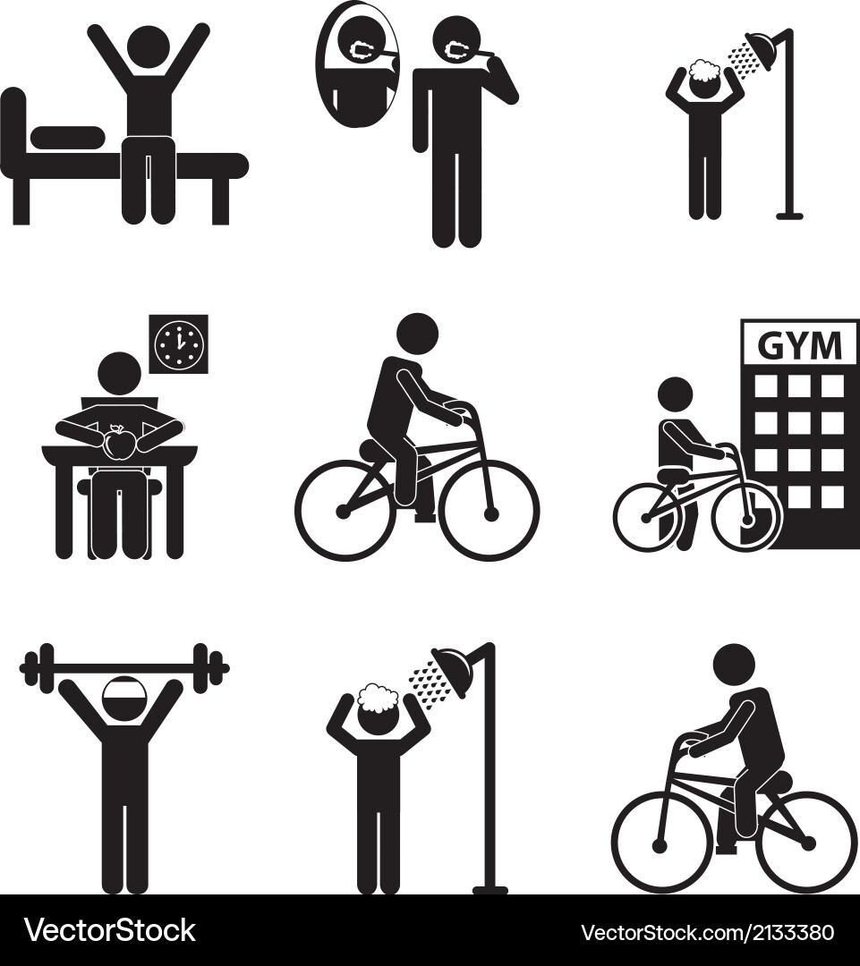 Daily Schedule Icons - Routine vector image