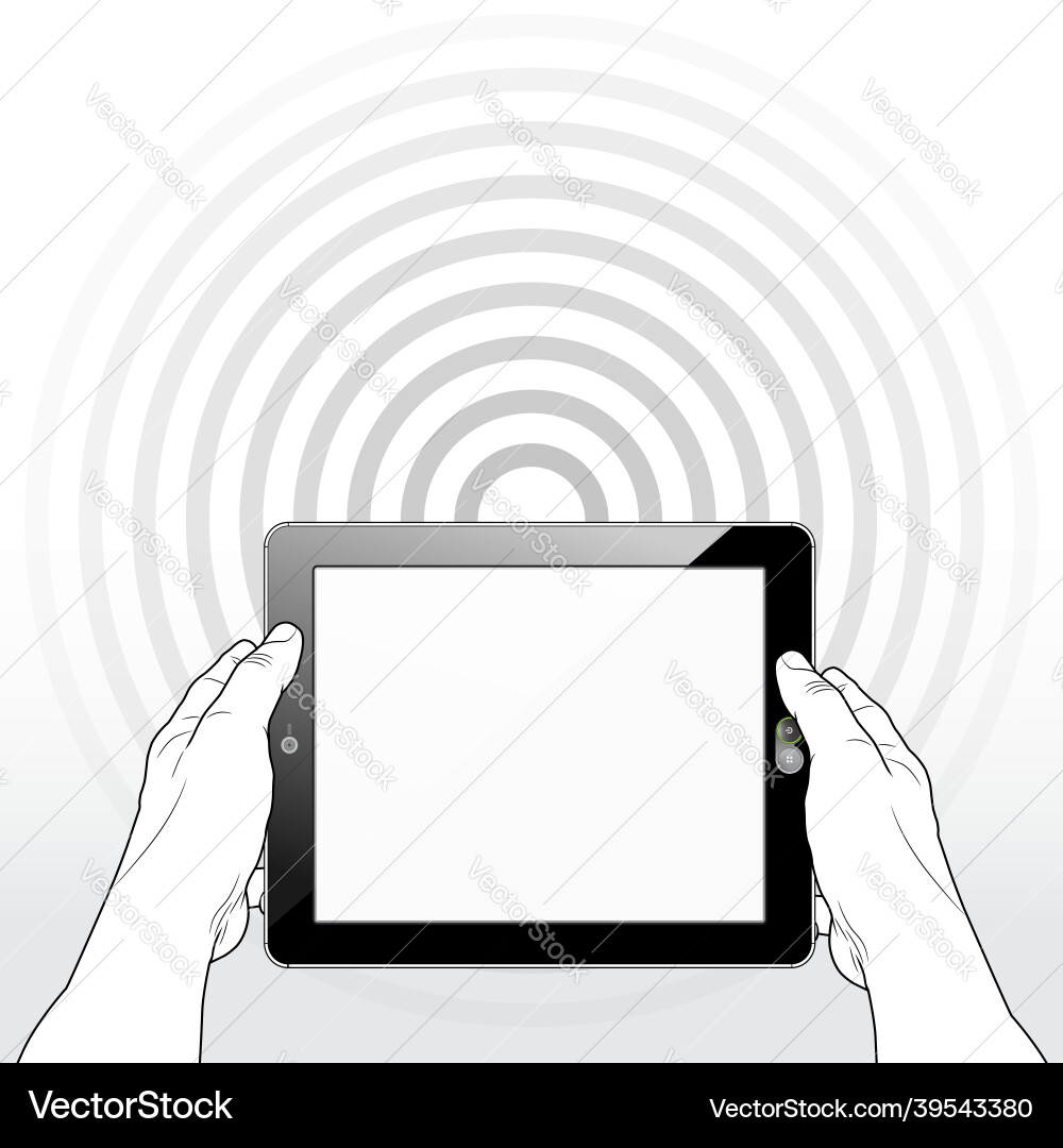 Digital tablet signal connection Digital tablet signal connection vector image