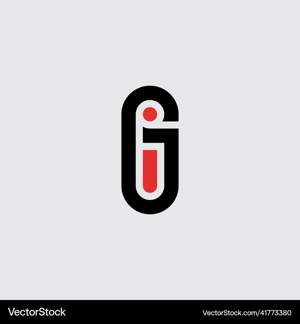Elegant Initial Monogram - G & I vector image