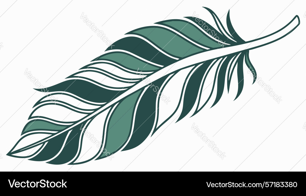 Graceful single feather design generative ai vector image