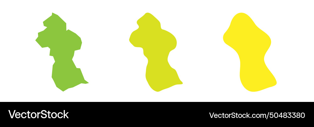 Guyana country map in three levels Guyana country map in three levels Vector Image