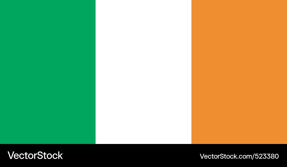 Irish Tricolor Flag vector image