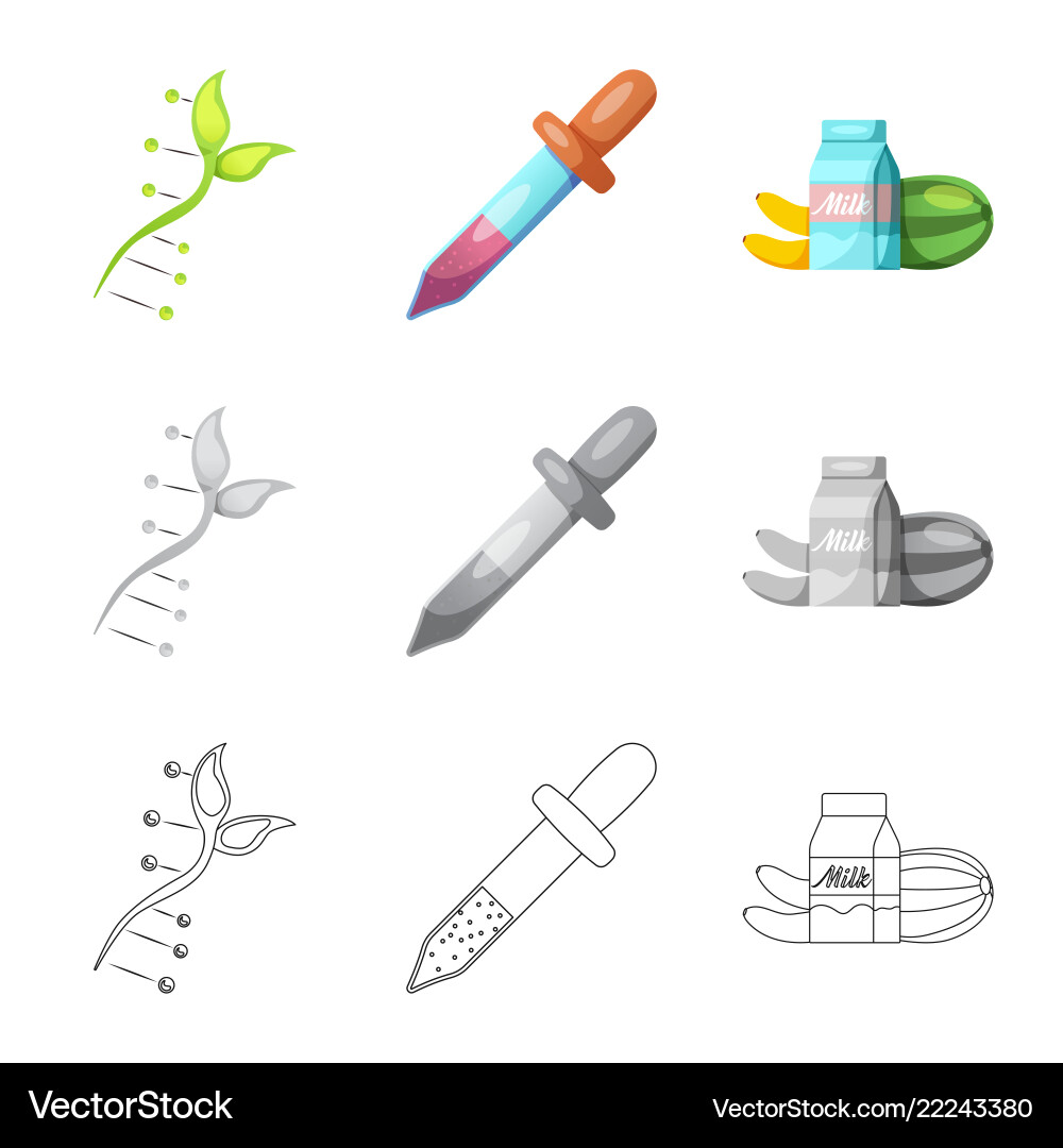 Isolated object of and logo set s Isolated object of and logo set s vector image