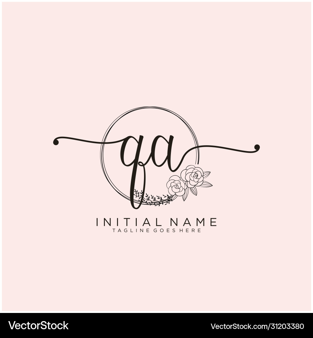 Letter initial qa beauty monogram and elegant vector image