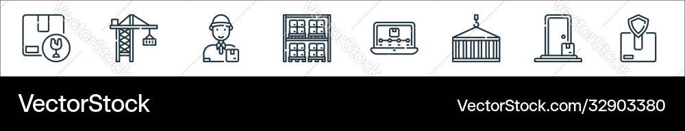 Logistic and delivery line icons linear set Logistic and delivery line icons linear set Vector Image