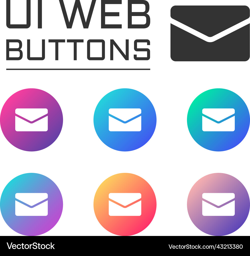 Mail envelope account ui web button Vector Image