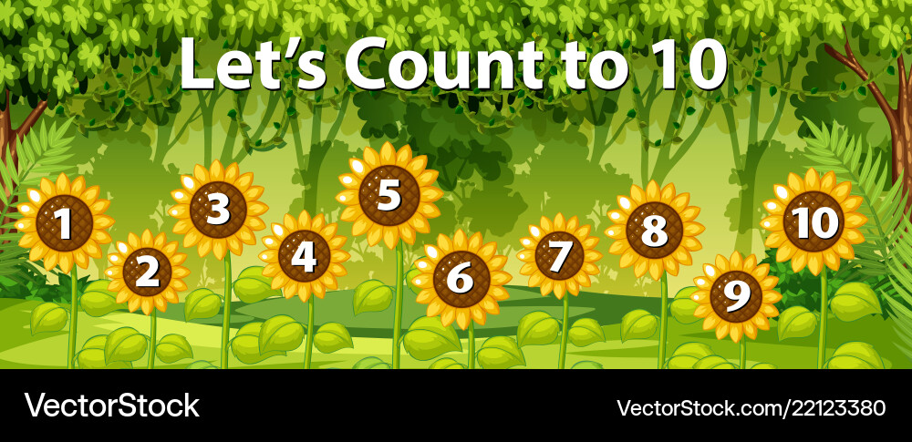 Mathematics count number forest background vector image