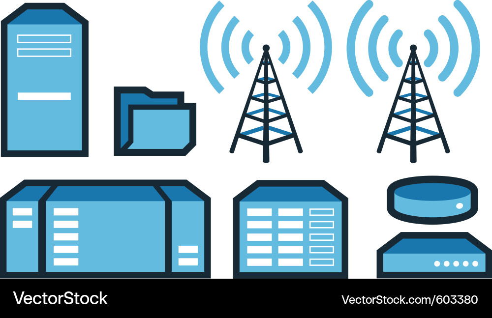 Modern Server Cluster Vector Image