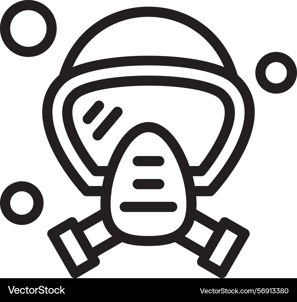 Oxygen mask linear style icon design Vector Image