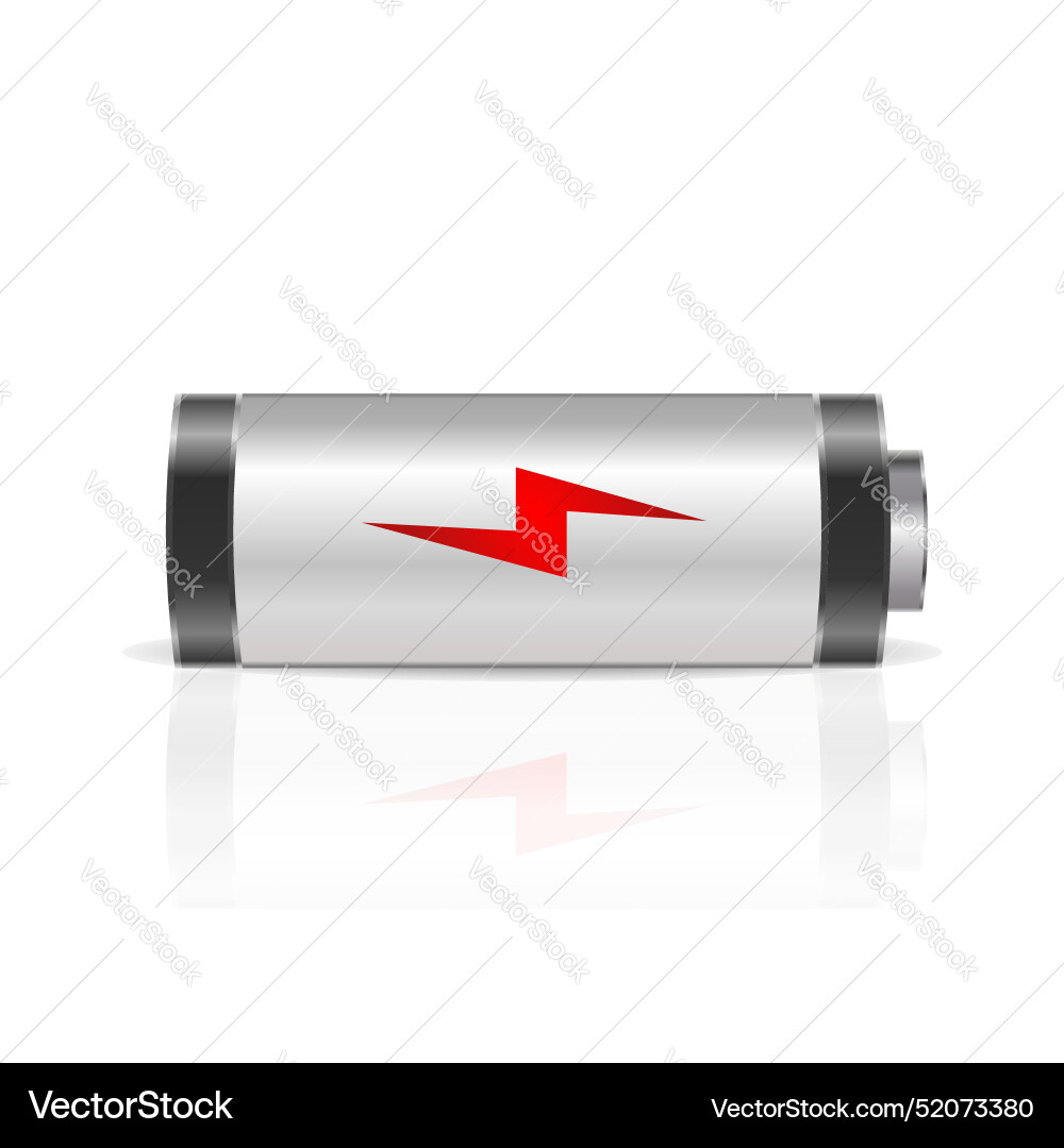 Realistic empty battery with shadow Realistic empty battery with shadow Vector Image