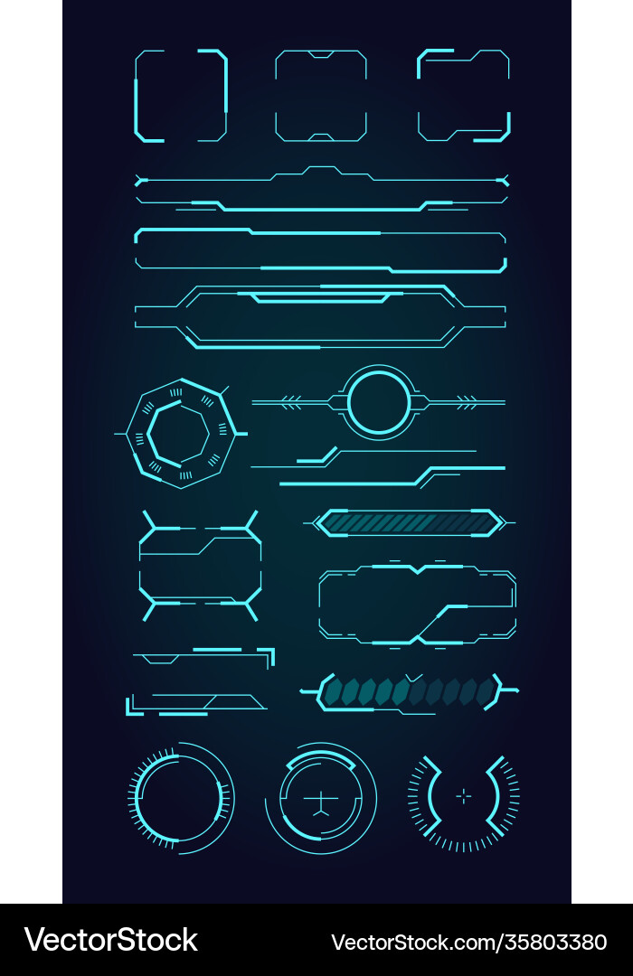 Sci-Fi HUD & UI Elements vector image