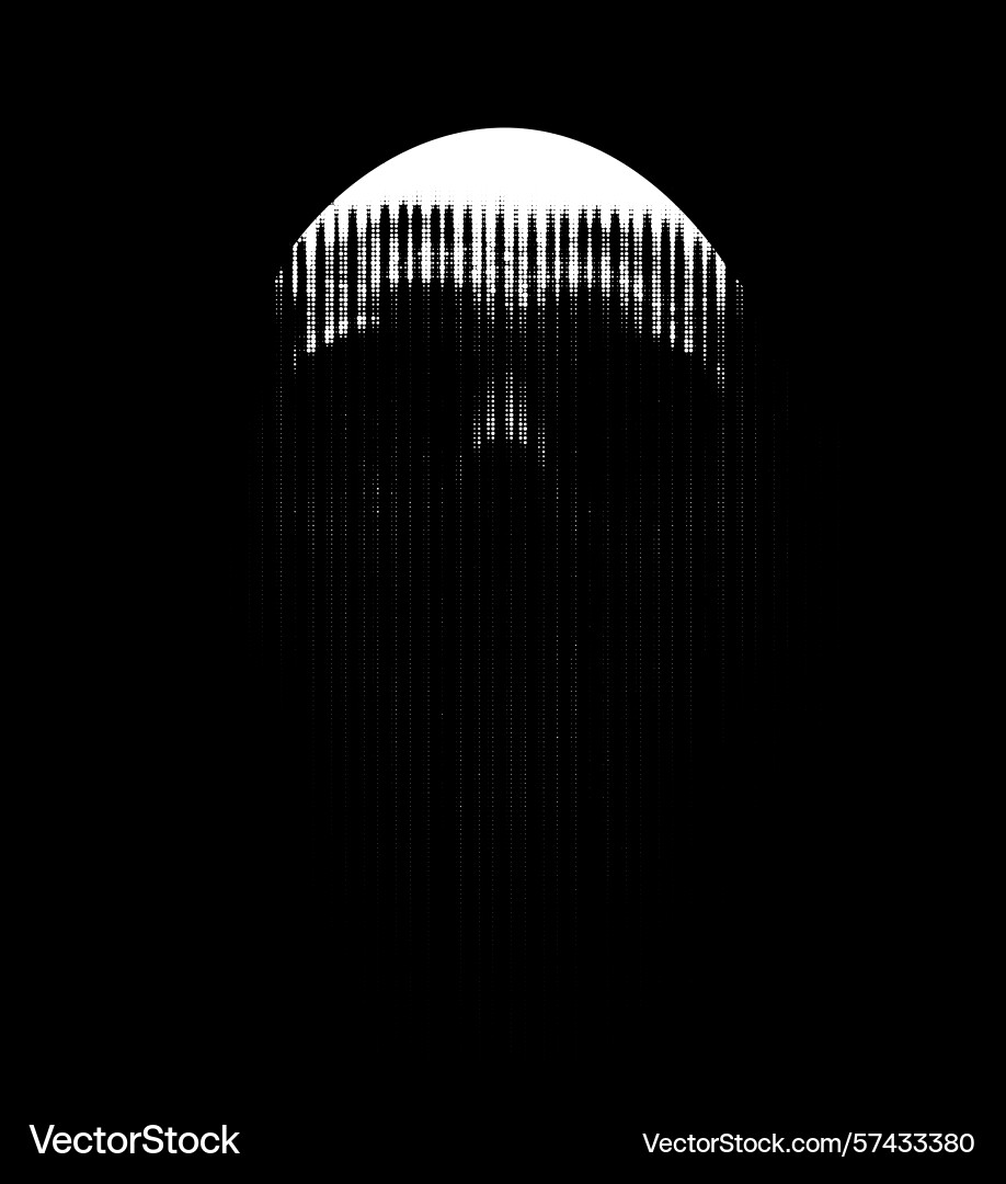 Skull dissolving vertical lines and particles Skull dissolving vertical lines and particles vector image