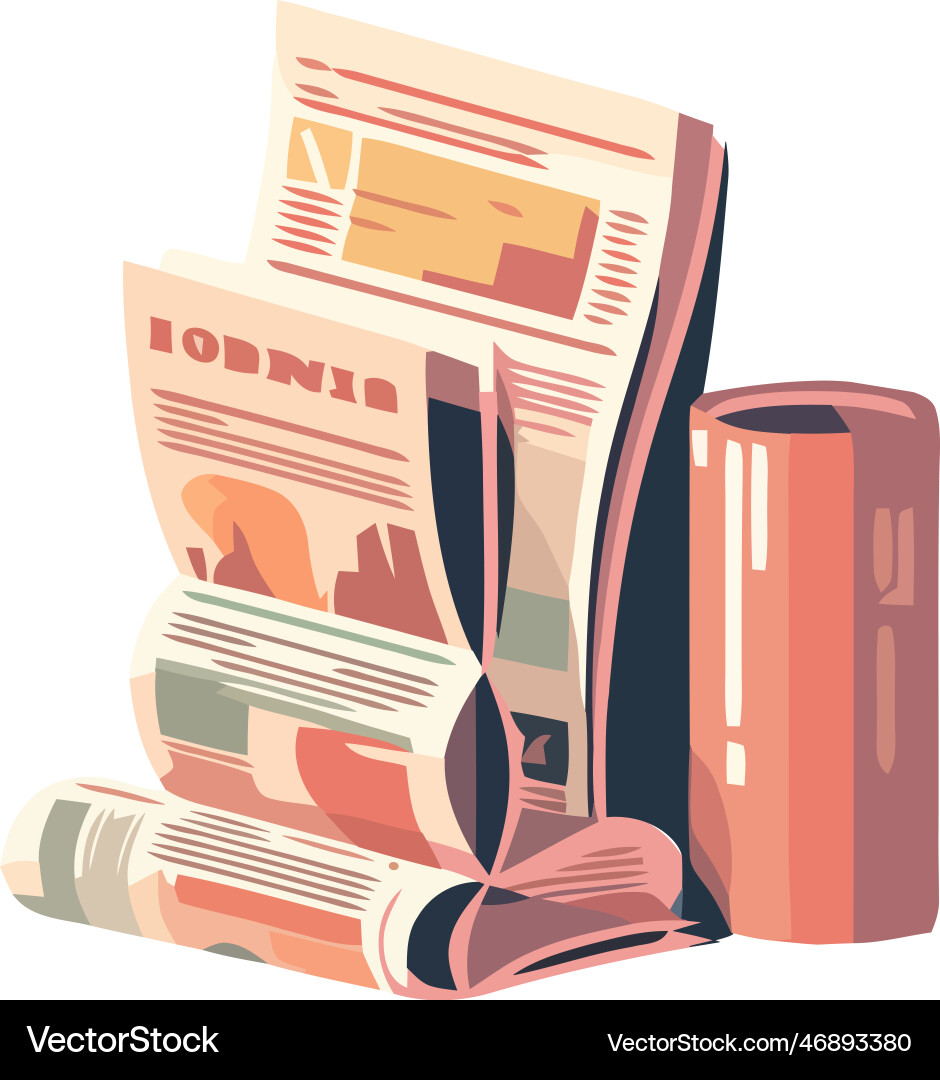 Stack of textbooks symbolize learning Vector Image