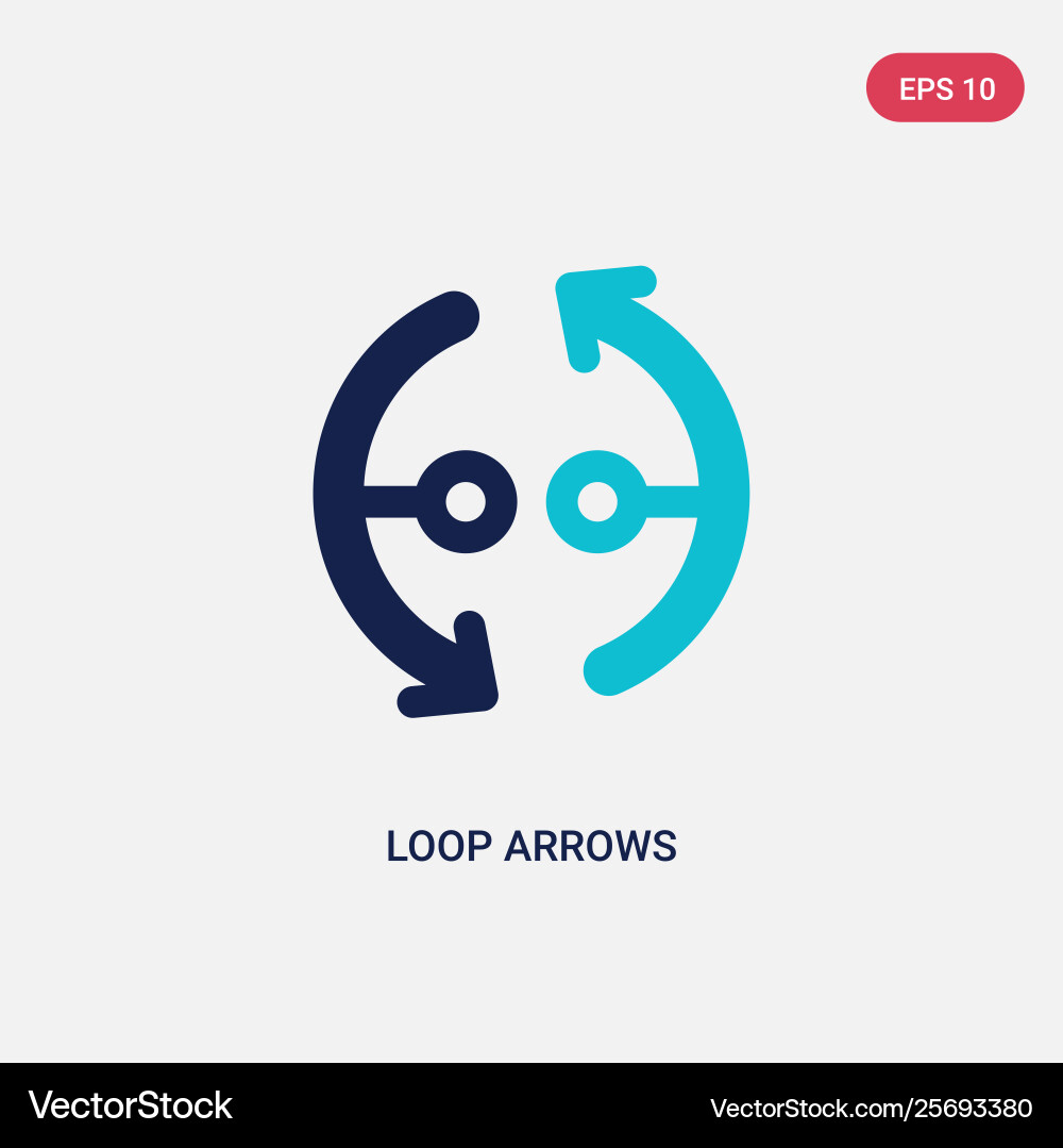 Two color loop arrows icon from concept Two color loop arrows icon from concept vector image