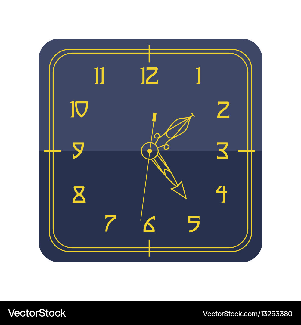Wall clock circle sign with chronometer pointer Vector Image