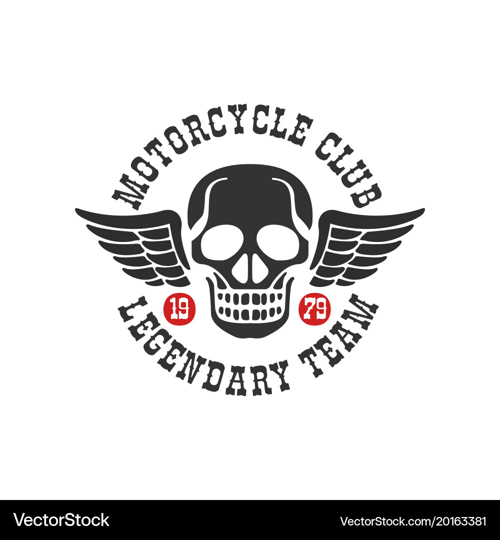 1979 Motorcycle Club Logo - Skull Emblem Vector Image