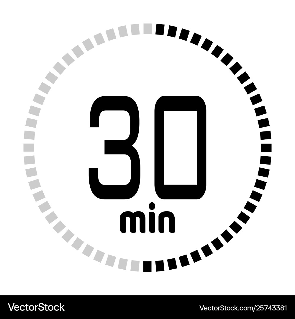30 Minute Countdown Timer Icon vector image