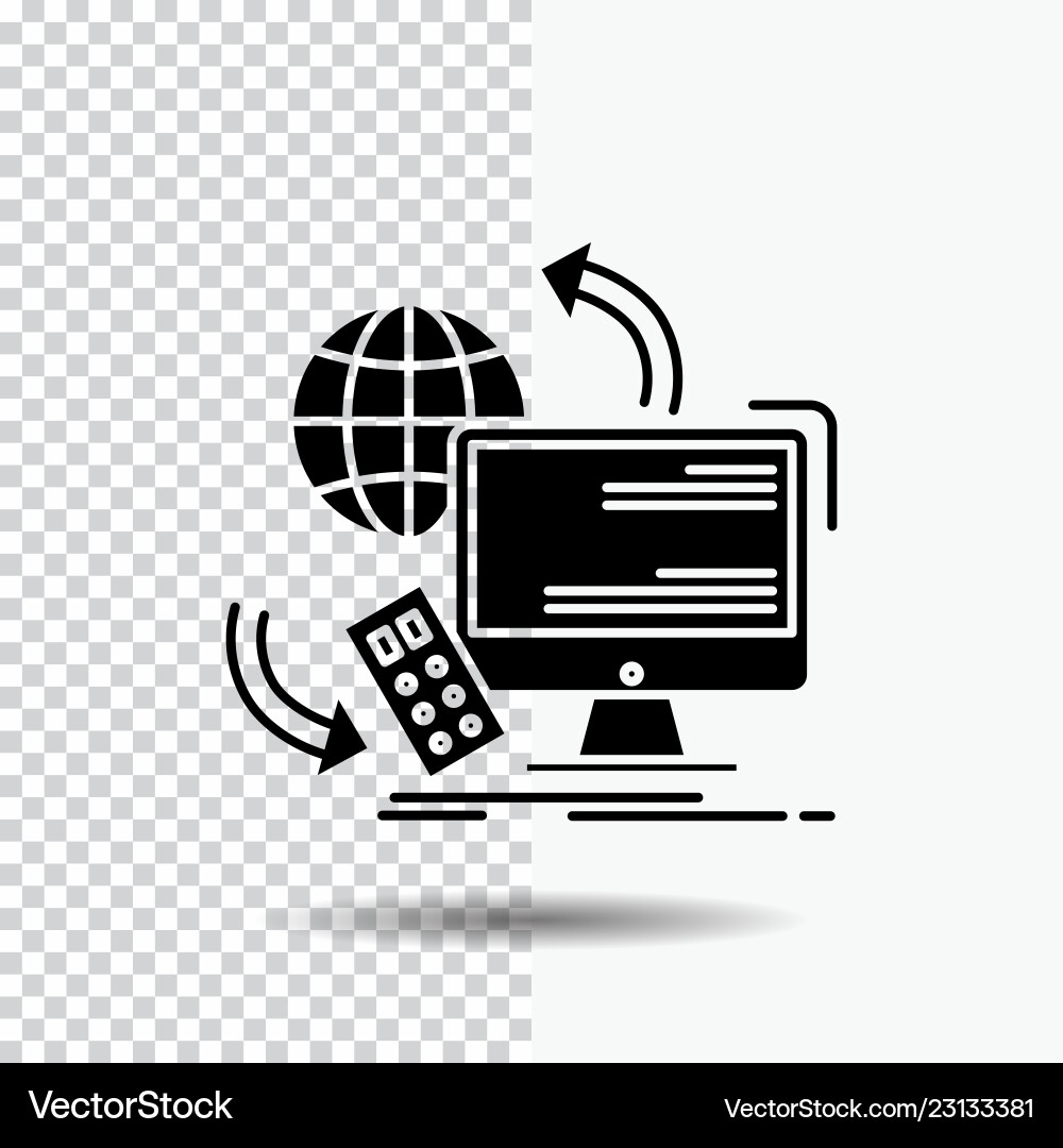 Access control monitoring remote security glyph Vector Image