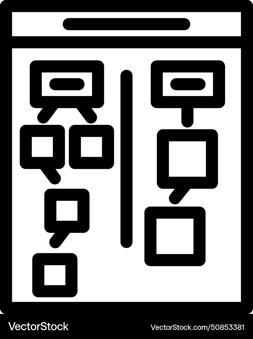 Affinity diagram ux ui design line icon Royalty Free Vector