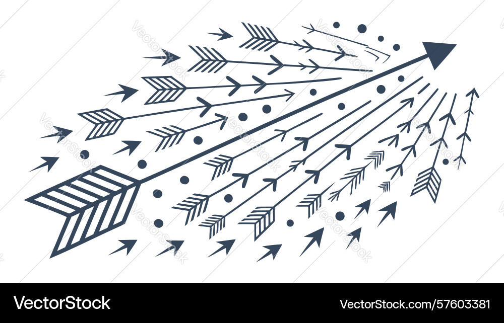 Arrow cluster flying forward with dynamic motion vector image