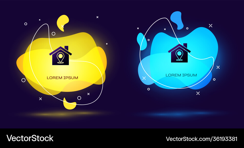 Black map pointer with house icon isolated Black map pointer with house icon isolated vector image