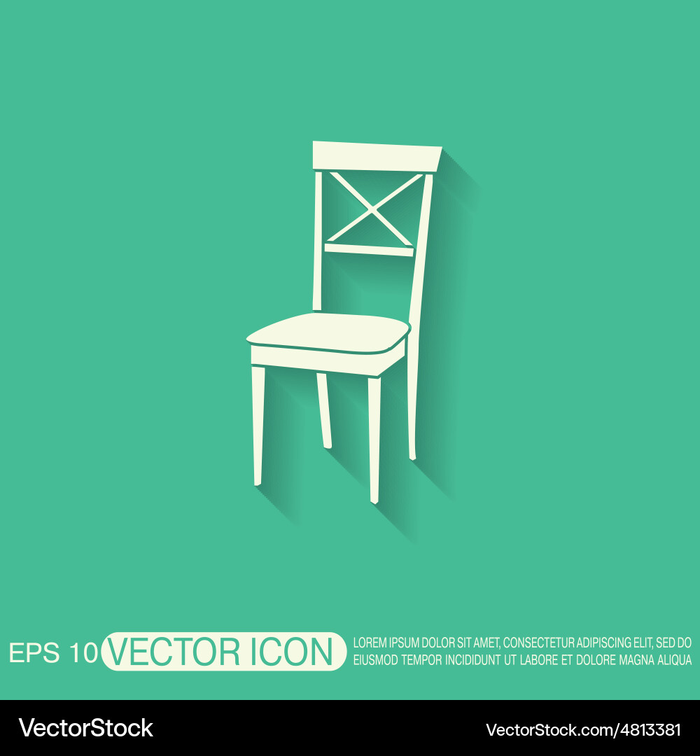 Chair icon symbol furniture home interior vector image