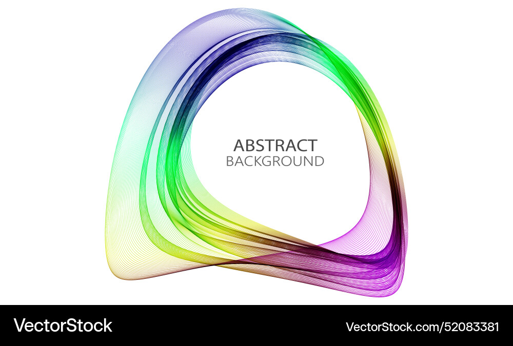 Colored circular wave lines on a white background Vector Image