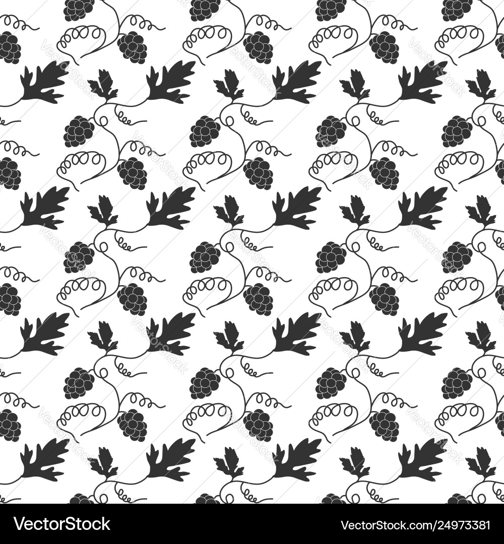 Decorative seamless pattern with grapes vector image