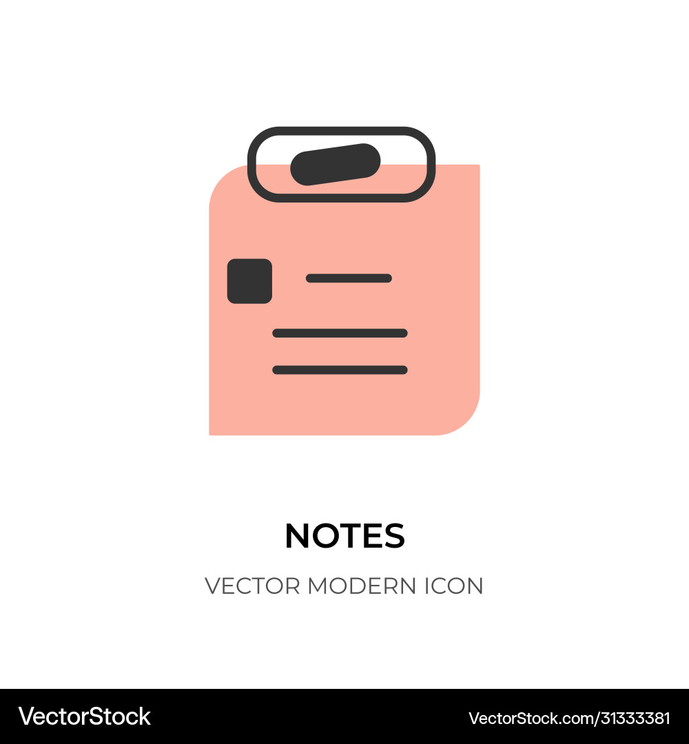 Flat line note icon to do list logo task Flat line note icon to do list logo task vector image
