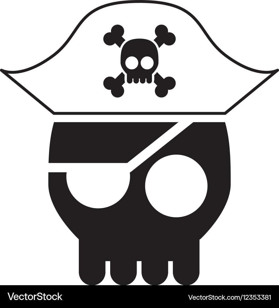 Hacker Skull Warning Icon vector image