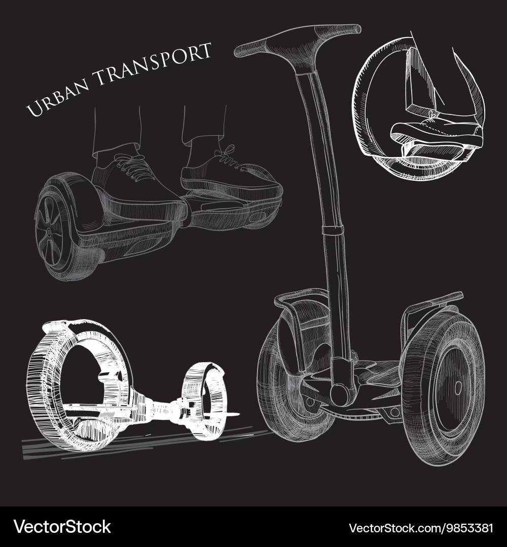 Hand drawn isolated objects transports modern Vector Image