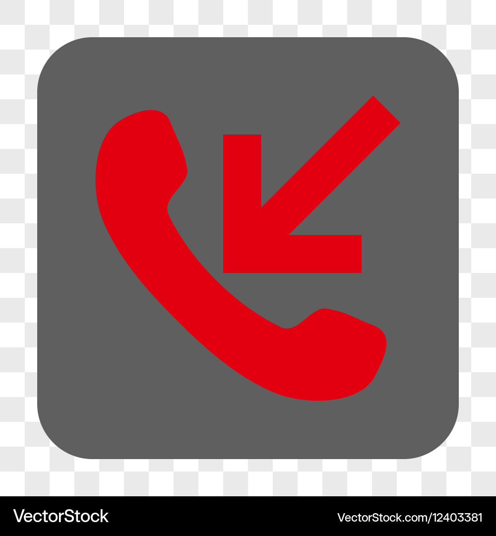 Incoming call rounded square button vector image
