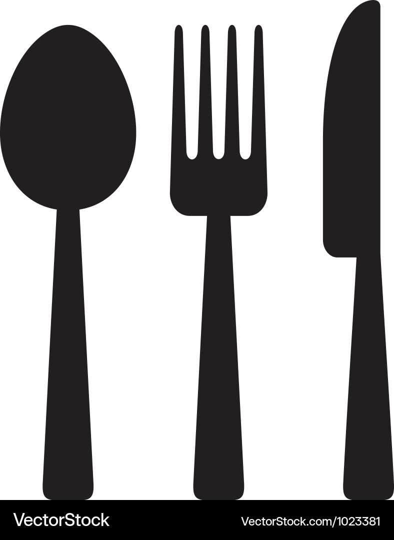 Knife fork and spoon Royalty Free Vector Image
