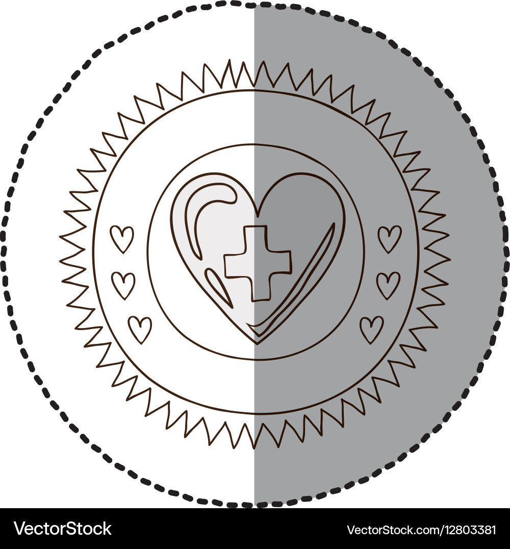 Monochrome circular frame with middle shadow vector image