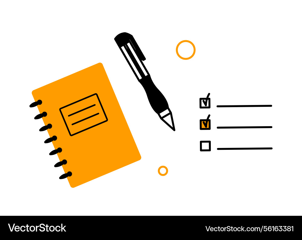 Notebook and checklist concept design Notebook and checklist concept design vector image