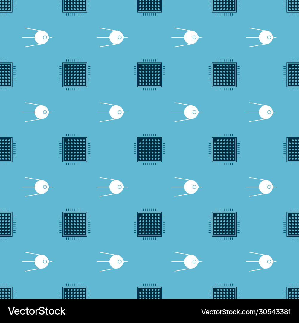 Set processor and satellite on seamless pattern Set processor and satellite on seamless pattern vector image