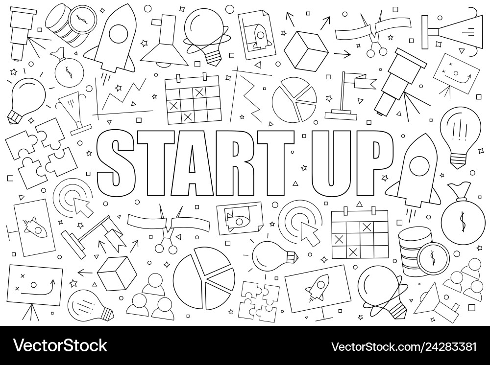 Start up background from line icon Vector Image