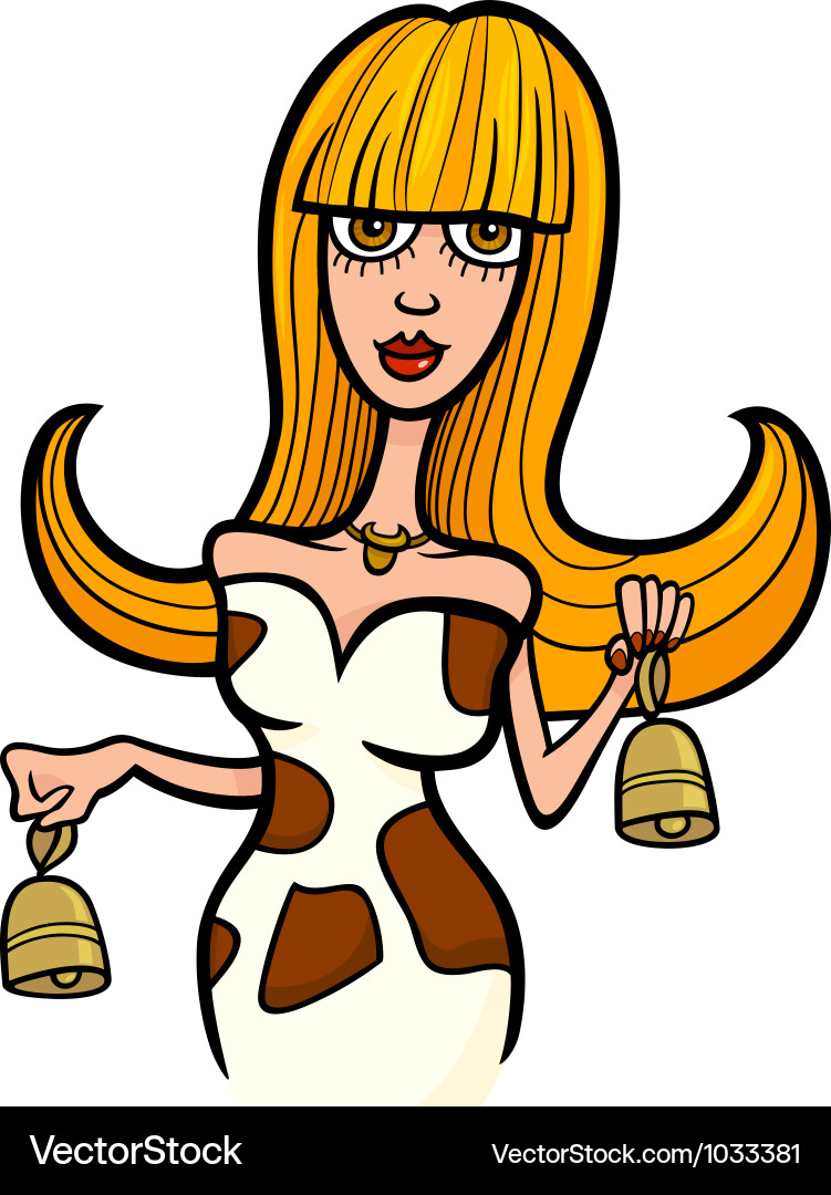 Taurus Zodiac Woman Cartoon Vector Image