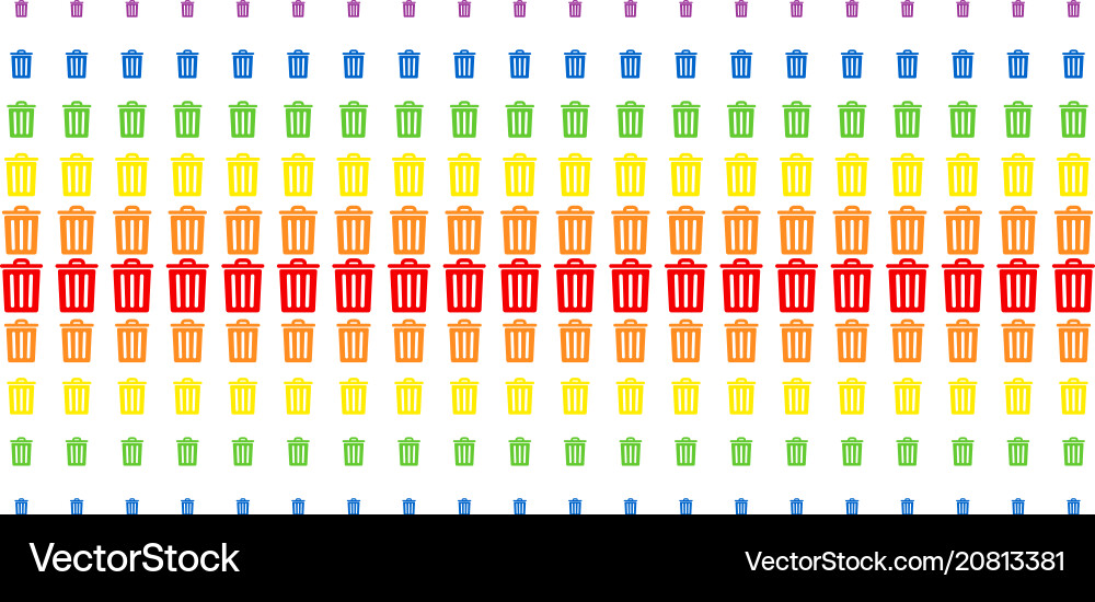 Trash bin shape halftone spectrum array Vector Image
