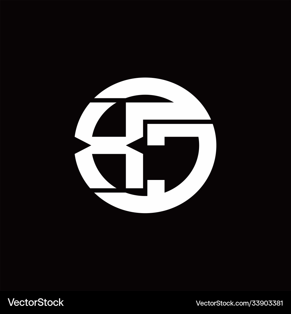 Xc logo monogram with rounded line swipe design vector image