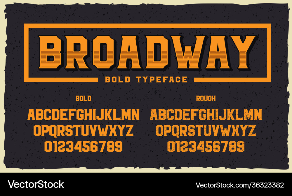 A bold sans-serif font in 2 styles regular Vector Image