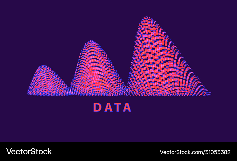 Abstract data graphics made particles looks Vector Image