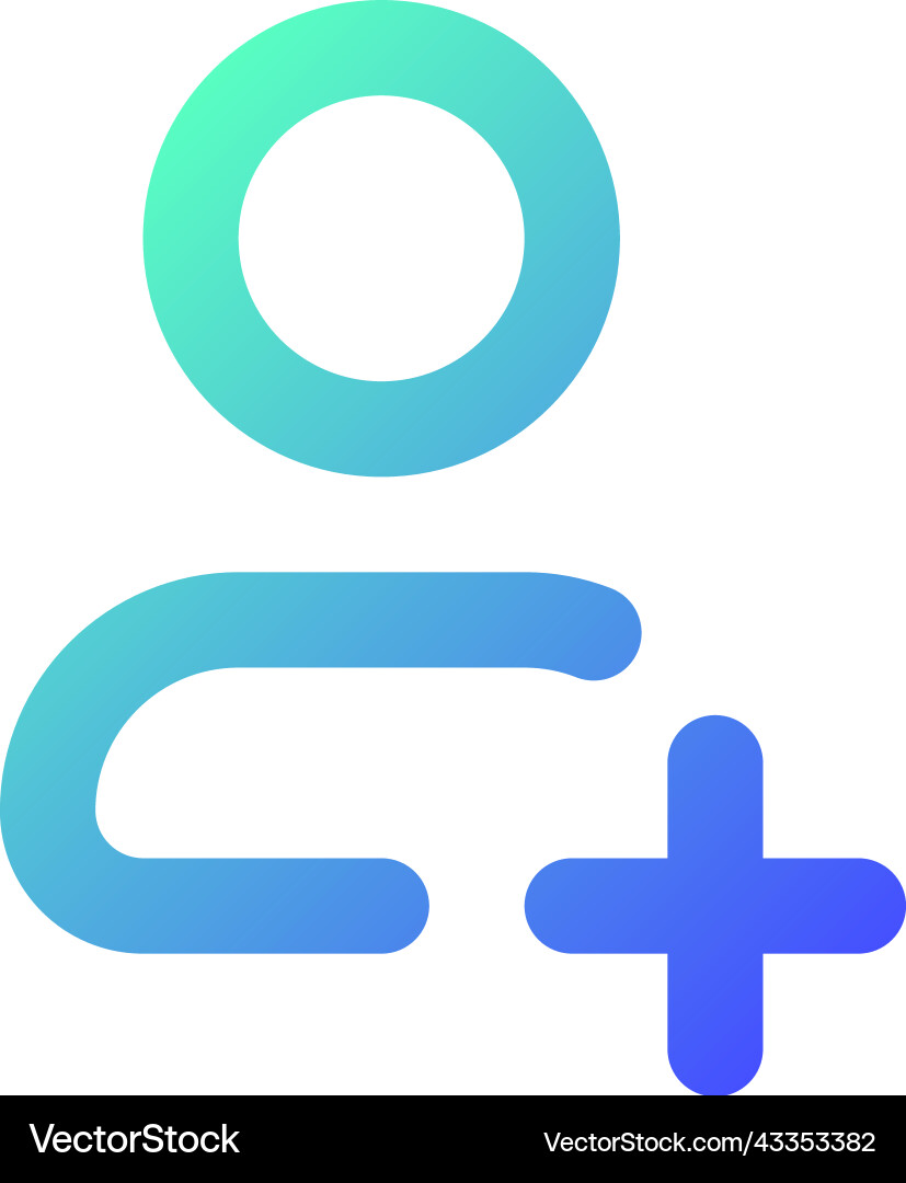 Add new contact pixel perfect gradient linear ui Add new contact pixel perfect gradient linear ui vector image