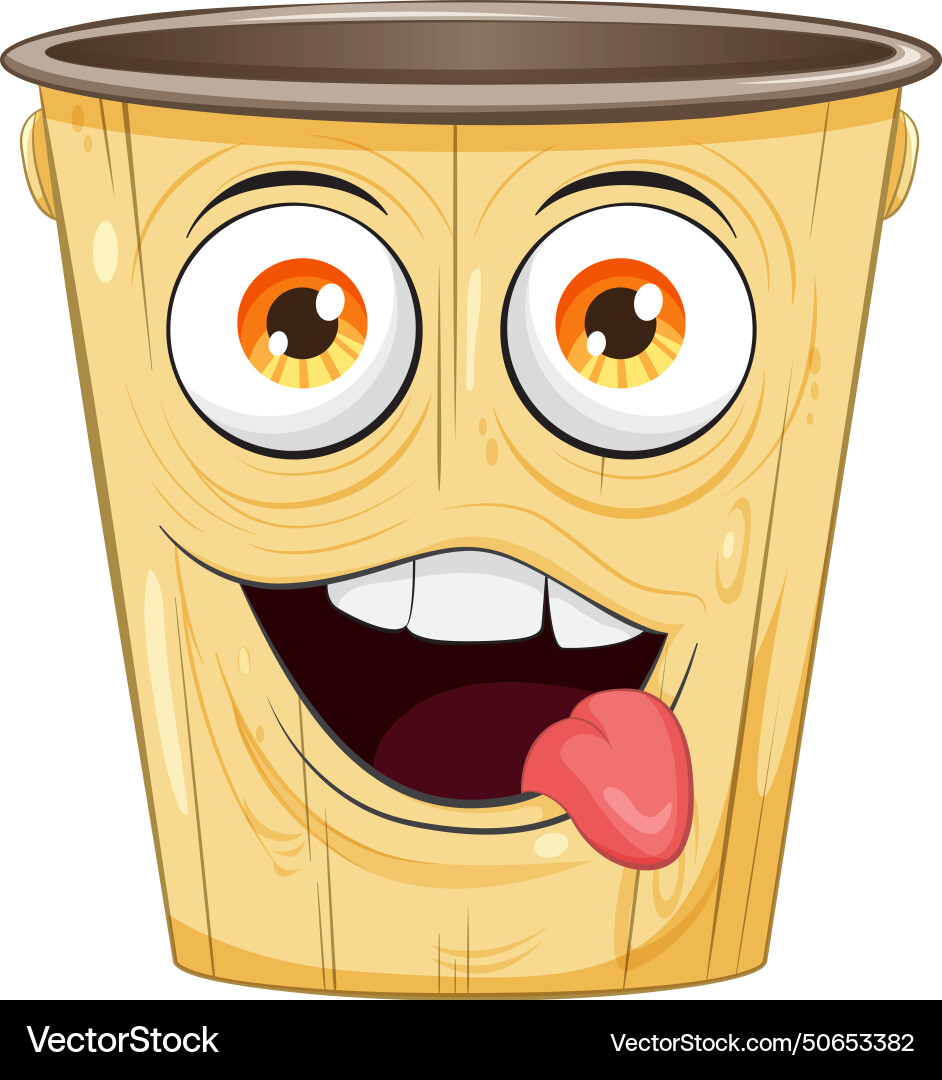 Animated trash bin with a playful expression Vector Image