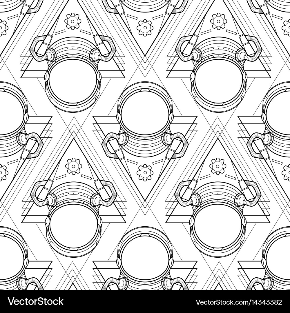 Astronaut Cosmic Triangle Pattern vector image