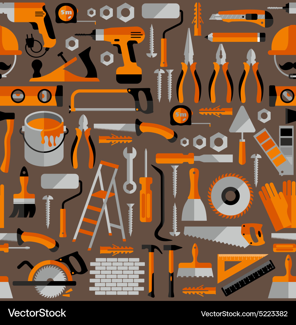 Building Tools Seamless Pattern vector image