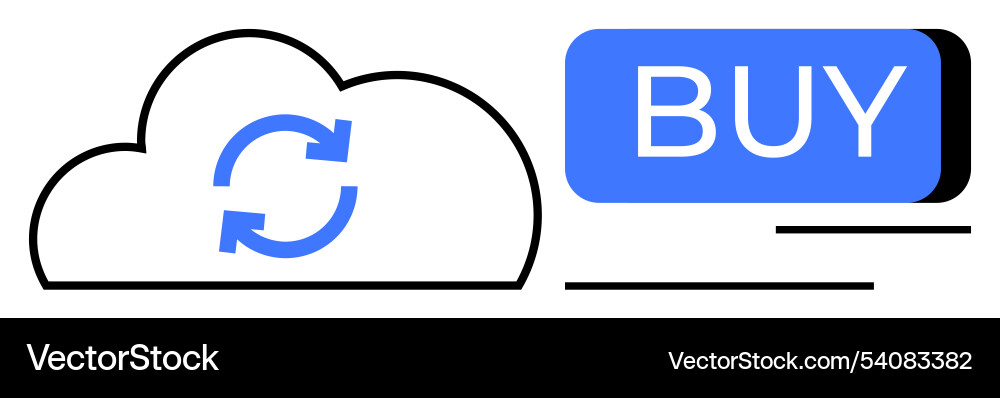 Cloud storage sync and buy option button vector image
